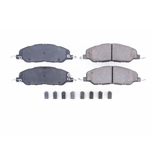 Image of PowerStop Front Brake Pads for Ford Mustang 2011-14 - Z17 Ceramic Brake Pads with Installation Hardware, 17-1463