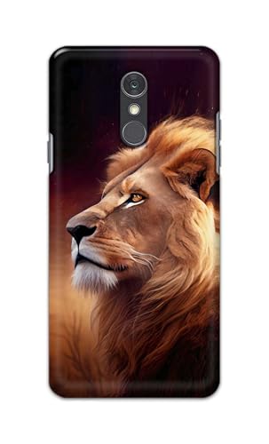 Image of Printed Hard Back Cover for LG Q7 | LG Q7 Plus Back Cover (Lion Design -K1) -190724(DP)