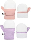 YMYDYFC Toddler Mittens Baby Waterproof Gloves Toddler Snow Gloves Kids Winter Mitten For Boy Girl Kids Ski Mitten Salmon White & Purple White S(1-2 Years)
