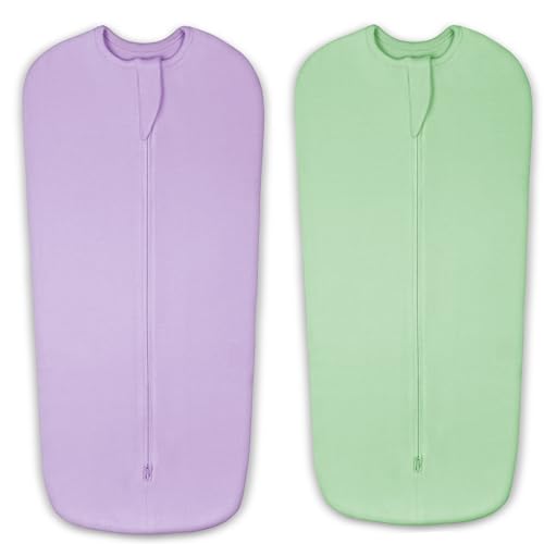 Image of Elstey Baby Swaddle Sleep Sack 3-6 Months, 100% Cotton and 2-Way Zipper Swaddling Wrap, Newborn Swaddle Me Blankets Fit Calms Startle Reflex for Infant Boys Girls