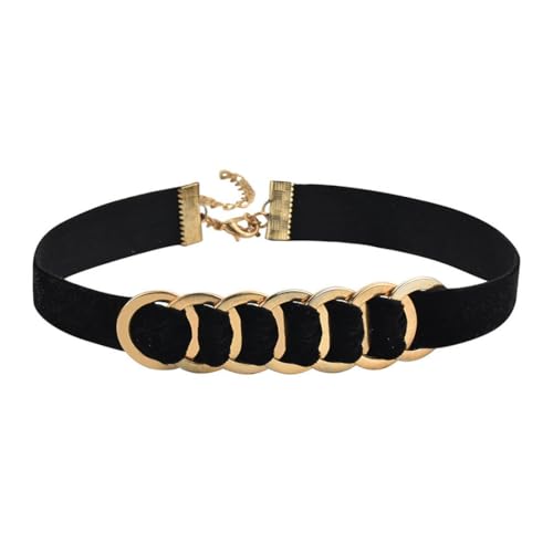 Collier anneau cerceau au design géométrique et chaîne courte suspendue