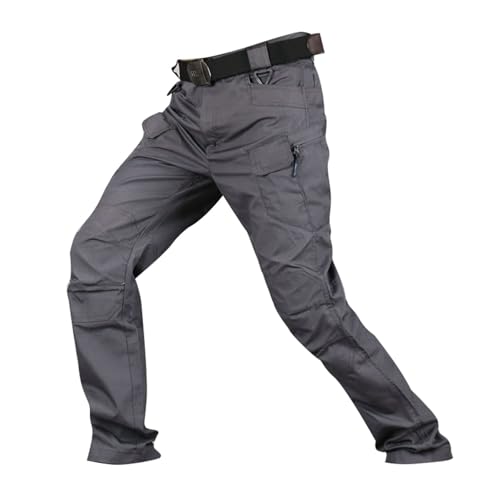 ADHOWBEW Cargo Pants for Men Work Hiking Casual Elastic Waist Relaxed Fit Lightweight Athletic Baggy Big and Tall Joggers