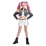 【MATERIALI COMODI】Realizzato con materiali super morbidi e traspiranti e cuciture rinforzate, questo costume da cosplay anime K-pop garantisce la massima libertà di movimento, non irrita ed è ideale per giochi, balli e avventure adrenaliniche.