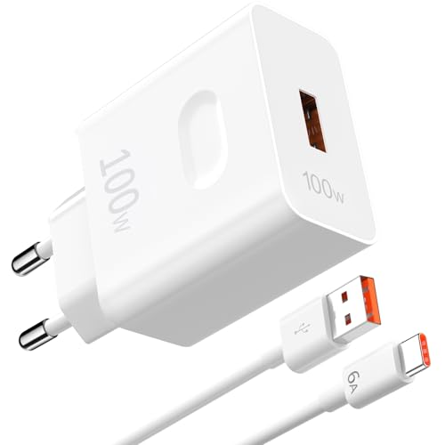 100W Per Super-charge Caricabatterie USB-C per Honor 400 200 Pro Magic8/7Pro 7 Pura 70,100W Caricabatterie Adattatore di alimentazione con 6A Cavo Type-C 1m per Honor MagicPad2 400/200 Lite Pad X9a