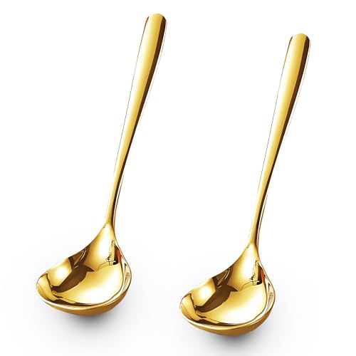 Comicfs 2 Pack Gold Gravy Ladle, SUS 304 Stainless...