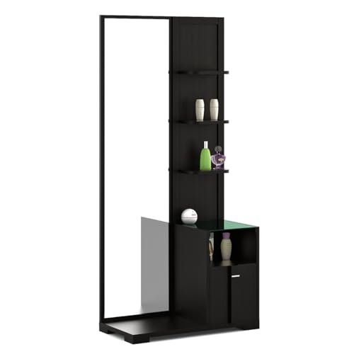 Image of Spacewood Dressing Table | Grace | 3 Year Warranty | 4 Shelves & 1 Drawer, Vanity Table for Bedroom, Living Room, and Home| Engineered Wood | Natural Wenge