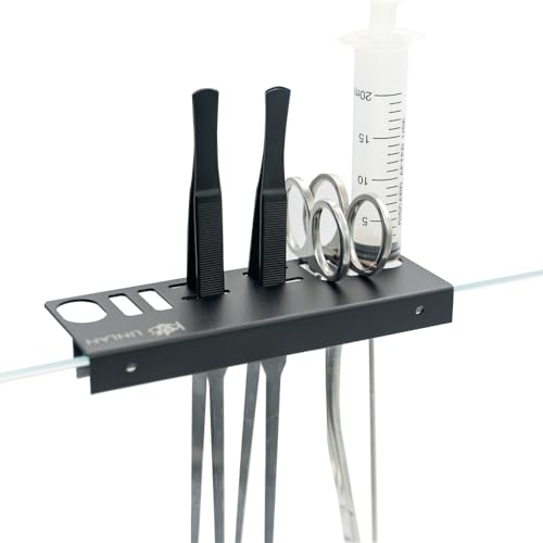 Image of LINLAN Aluminum Aquarium Tool Holder - Fish Tank Accessories Organizer for Rimless Aquariums, Maintenance Tools, Tweezers, Tongs, Water Plants Accessories & Aquarium Supplies(Silver)