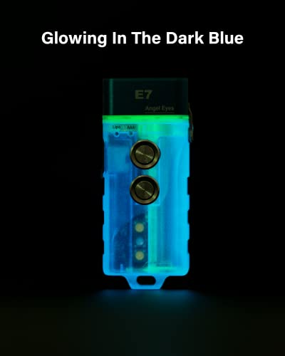 Image of RovyVon E7 Flat EDC Flashlight USB C Rechargeable, Small Bright Keychain Flashlight 700 High Lumens, Compact LED Flashlight Supports AAA Replaceable Battery, Case Glowing in the Dark