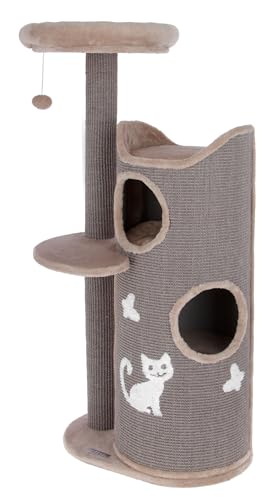 Arbre à chat stable Tiana gris 130 cm, protégez vos meubles des griffes