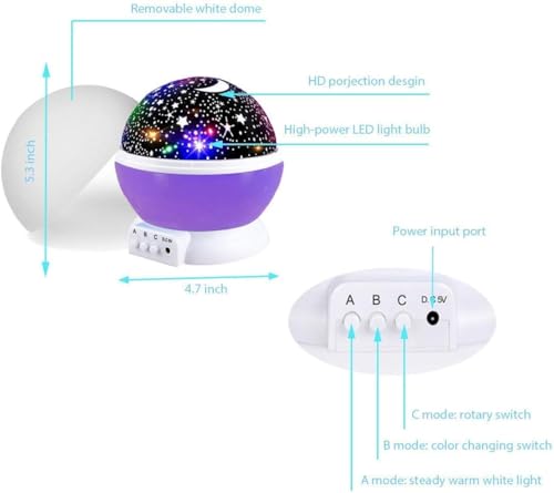 Image of Desidiya Night Light Star Projector | Star Master Galaxy 360 Rotating Colorful Lights Starry Space Projection Home Room Decoration Design | Moon Star Projection Lamp for Kids Room