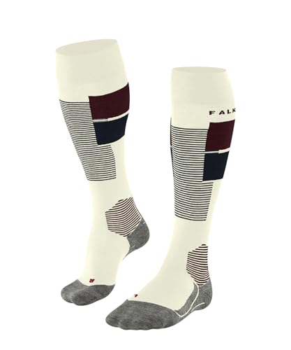 FALKE SK4 Advanced W Kh lana hilo funcional finos cálidos 1 par, Calcetines de esquí Mujer, Blanco Off-White 2040 Trend, 35-36