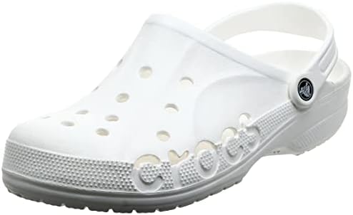 Crocs Unisex-Adult Baya Clogs, White, 13 Men/15 Women