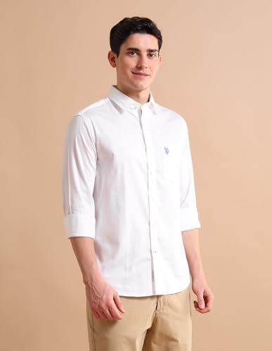 Image of U.S. Polo ASSN. Tailored Fit Formal Shirts for Men - 100% Cotton, Full Sleeve Mens Casual Shirts