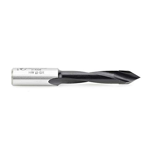 Amana Tool - 314008 Carbide Tipped Through-Hole Boring Bit R/H 8mm Dia x 70mm Long x 10mm