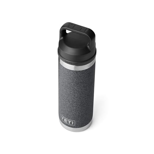 Image of YETI Rambler 18 oz Bottle, Leakproof, Vacuum Insulated, Stainless Steel with Chug Cap, Black Stone