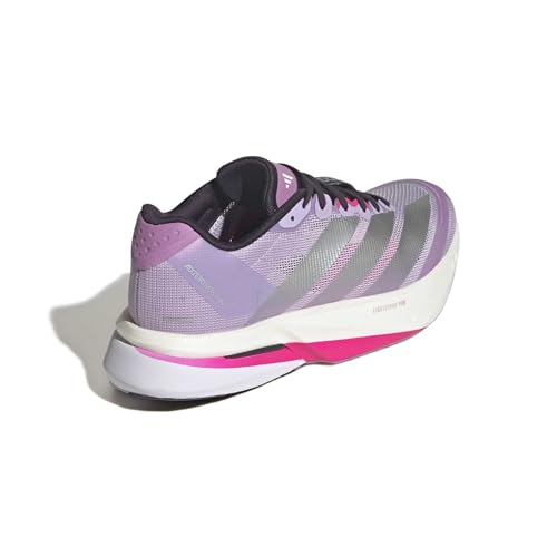 Image of adidas, Womens, Adizero Boston 13 Running Shoes, Powder Plum /Silver Metallic /Shock Pink, 6, B - Medium