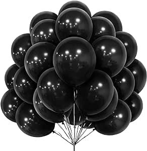 THE REPLICANT Accessoire de Fête / 20 Ballons Noirs/Dimensions : 30 x 30 cm