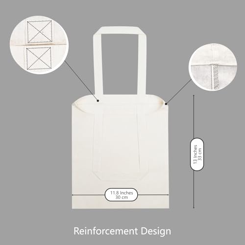 TOPDesign 10-Pack Economical 11.8"x13" Cotton Tote Bags, Lightweight Small Reusable Grocery Shopping Cloth Bags, Suitable for DIY, Advertising, Promotion, Gift, Activity #4