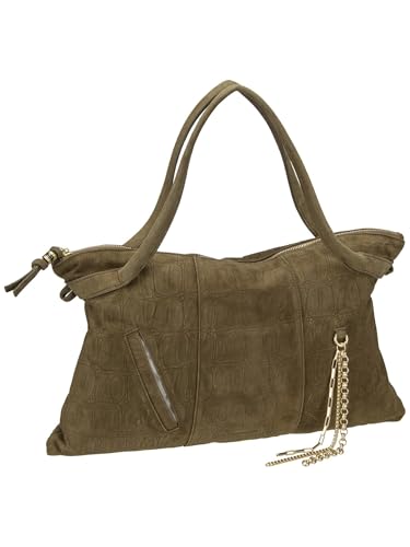 Sac à épaule Velvet Wild en cuir kaki pour vos sorties et virées urbaines