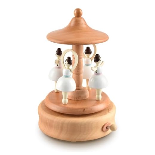 BLIENKREBY Caja de Música Bailarina de Madera, Caja de Música con Mecanismo de Cuerda, Artesanía Musical Caja de Música, con el Canon Re Mayor, Regalo para el Cumpleaños de San Valentín Navidad