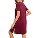 2026 Fashion Sleepwear for Women Solid Color Scoop Neck Robe Dress Casual Oversized Comfy Bathrobe with Pockets(Wine X-Large)
