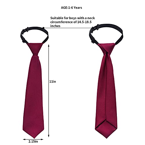 Sucrain 5Pcs Boy's Necktie Pre-Tied Adjustable Neck Strap Tie For Wedding Graduation School Uniforms #TOP1