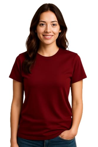Image of Women's Solid Round Neck Half Sleeves Polyester T-Shirts, Moisture Wicking t-Shirt (Pack of 1)