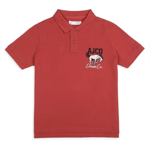 Image of Alan Jones Clothing Boy's Cotton Regular Fit Colorblock Regular Polo T-Shirt