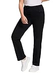 Ganzjahres Qualität Ulla Popken Damen große Größen Übergrößen Plus Size Basic Stretchhose Mony, farbecht, leicht schmal zulaufend schwarz 26 802969100-26