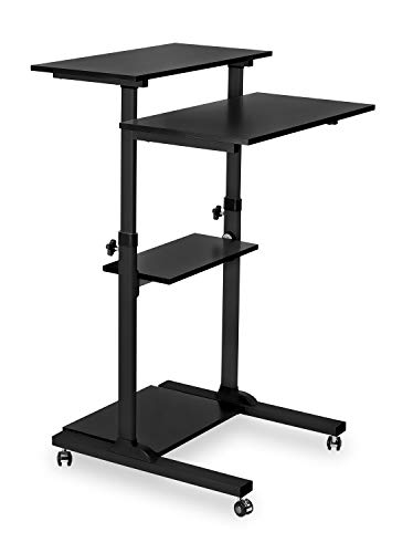 Mount-It! Mobile Stand Up Desk/Height Adjustable Computer Workstation