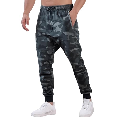 Pantalones deportivos para hombre tipo jogging ancho elástico de estilo militar cargo