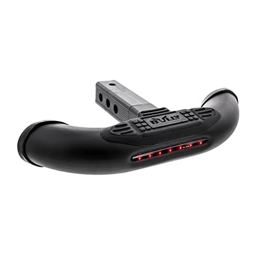 Bully BBS-1104L Black Bull Series Steel Universal Fit Truck LED Brake Light Hitch Step Fits 1.25" and 2" Hitch Receivers for Trucks from Chevy (Chevrolet), Ford, Toyota, GMC, Dodge RAM, Jeep