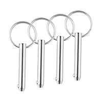 4 Stück Edelstahl Schnellablöser Pin mit federbelasteten Kugel Endkreis Ring Edelstahl, Bimini -Oberteile für Bootezubehör (8x55mm)