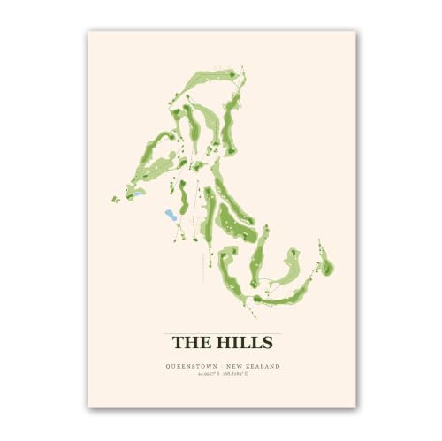 Hills Golf Course Map Poster Wall Art