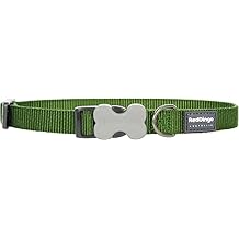 Red Dingo Bucklebone Ultra-Strong Dog Collar, Classic Green, X-Small