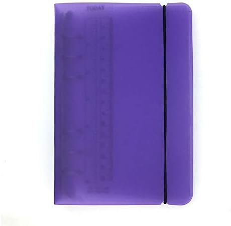 A6/ A5 6-Holes Colorful PP Cover Round Ring View Binder File Folder for Loose Leaf Sheet Protectors/Notebook Refill/DIY Scrapbooking/Binder Cover Protector (Black, A6 Mini Set)
