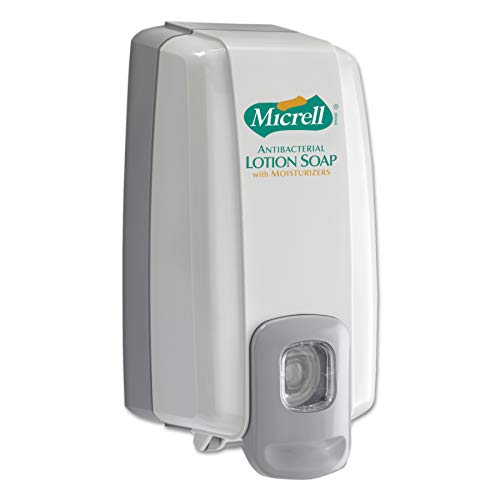 MICRELL NXT SPACE SAVER Push-Style Dispenser, Dove Grey, Dispenser for MICRELL Antibacterial Lotion Soap Refills (Pack of 1) - 2125-06