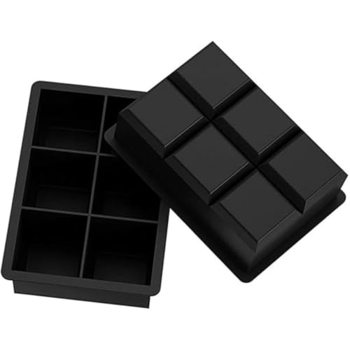 Forma De Gelo Silicone 6 Cubos Grandes Para Drinks Com Whisky Gin Vodka Refrigerantes Gelos de 5 Cen