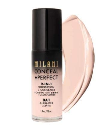 Milani Baked Blush (Luminoso) And Conceal + Perfect 2-In-1 Foundation + Concealer (Alabaster) #TOP3