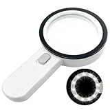 Lente d'ingrandimento con 12 LED，Lente Ingrandimento Professionale con Luce Ideale per Let...