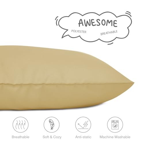 Image of EXQ Home Toddler Pillowcases 13x18 Travel Pillow Case Set of 2, Small Pillow Case Fits Baby Pillow Sized 12x16, 13x18, Kids Pillowcases 2 Pack Machine Washable with Envelope Closure (Dark Camel)