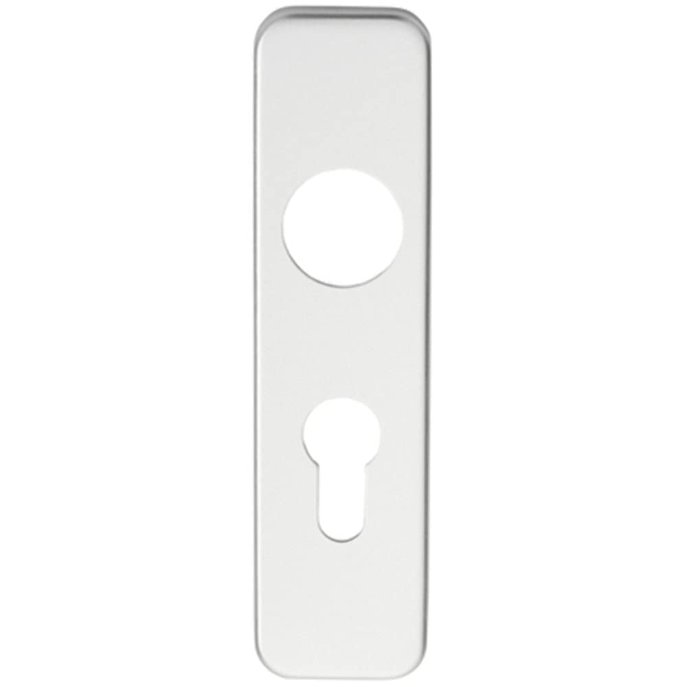 Loops Pair Door Handle Euro Lock Plate For Safety Levers 154 X 40Mm Satin Aluminium