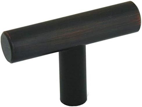 Cosmas 10 Pack 305ORB Oil Rubbed Bronze Cabinet Hardware Euro Style T Bar Knob - 2" Overall Length