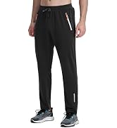 Men's Elastic Joggers Lightweight Running Sweatpants with Zipper Pockets Athletic Pants for Worko...