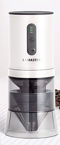 Molinillo de café automático portátil 4 en 1, máquina de café para cafetera, vaso de goteo de mano, juego para acampar al aire libre (blanco)