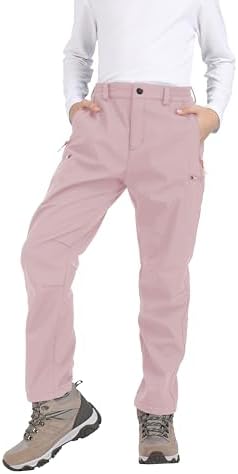 Djtnzdm Kinder Skihose Gefütterte Hose Softshellhose Atmungsaktiv Winddicht Winter Schneehose Jungen Thermohose Mädchen Warm Outdoorhose Wanderhose
