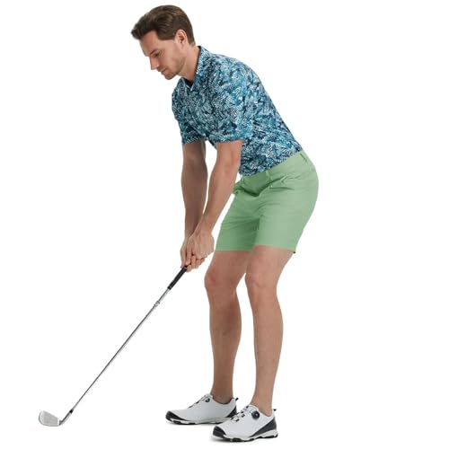 Image of M MAELREG Mens Golf Shorts 7 inch /9 inch Lightweight Quick Dry Water-Resistant Stretch Waistband Flat Front Casual Mens Dress Shorts