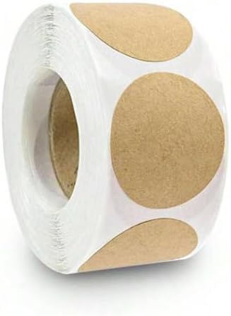 Rolos de papel kraft redondo autoadesivo classificação do item etiquetas de nome etiquetas personalizadas, 500 peças adesivos adesivos adesivos fortes de 25 mm de diâmetro para vedação, organização e Rolos de papel kraft redondo autoadesivo classificação do item etiquetas de nome etiquetas personalizadas, 500 peças adesivos adesivos adesivos fortes de 25 mm de diâmetro para vedação, organização e
