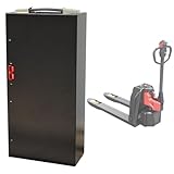 Batterie pour chariot élévateur 48 V : capacité 10 Ah, 15 Ah ou 20 Ah. Énergie : compatible avec les kits moteurs de 250 W à 1 000 W. Dimensions : 175 x 85 x 360 mm.