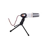 Micrófono condensador PC micrófono con trípode soporte para juegos, streaming, podcasting, YouTube, Skype, Twitch, compatible con ordenador portátil de sobremesa